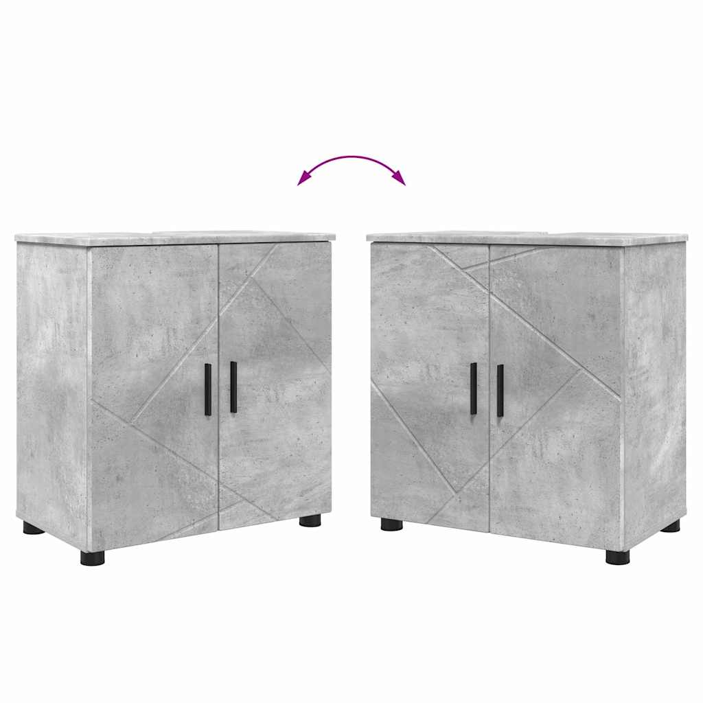 Bathroom Furniture Set 4 pcs Concrete Grey 61 x 35 x 64 cm