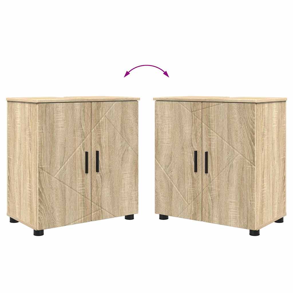 Bathroom Furniture Set 4 pcs Sonoma Oak 61 x 35 x 64 cm