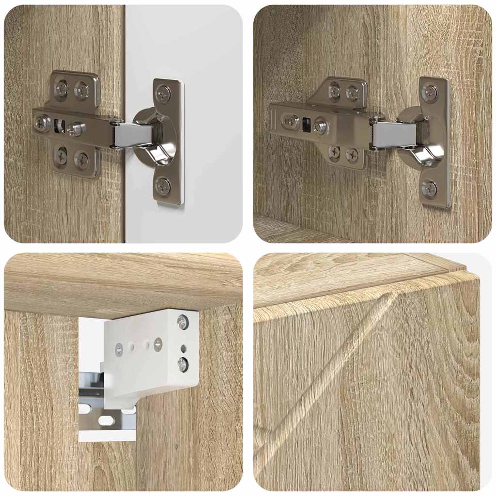 Bathroom Furniture Set 5 pcs Sonoma Oak 61 x 35 x 64 cm
