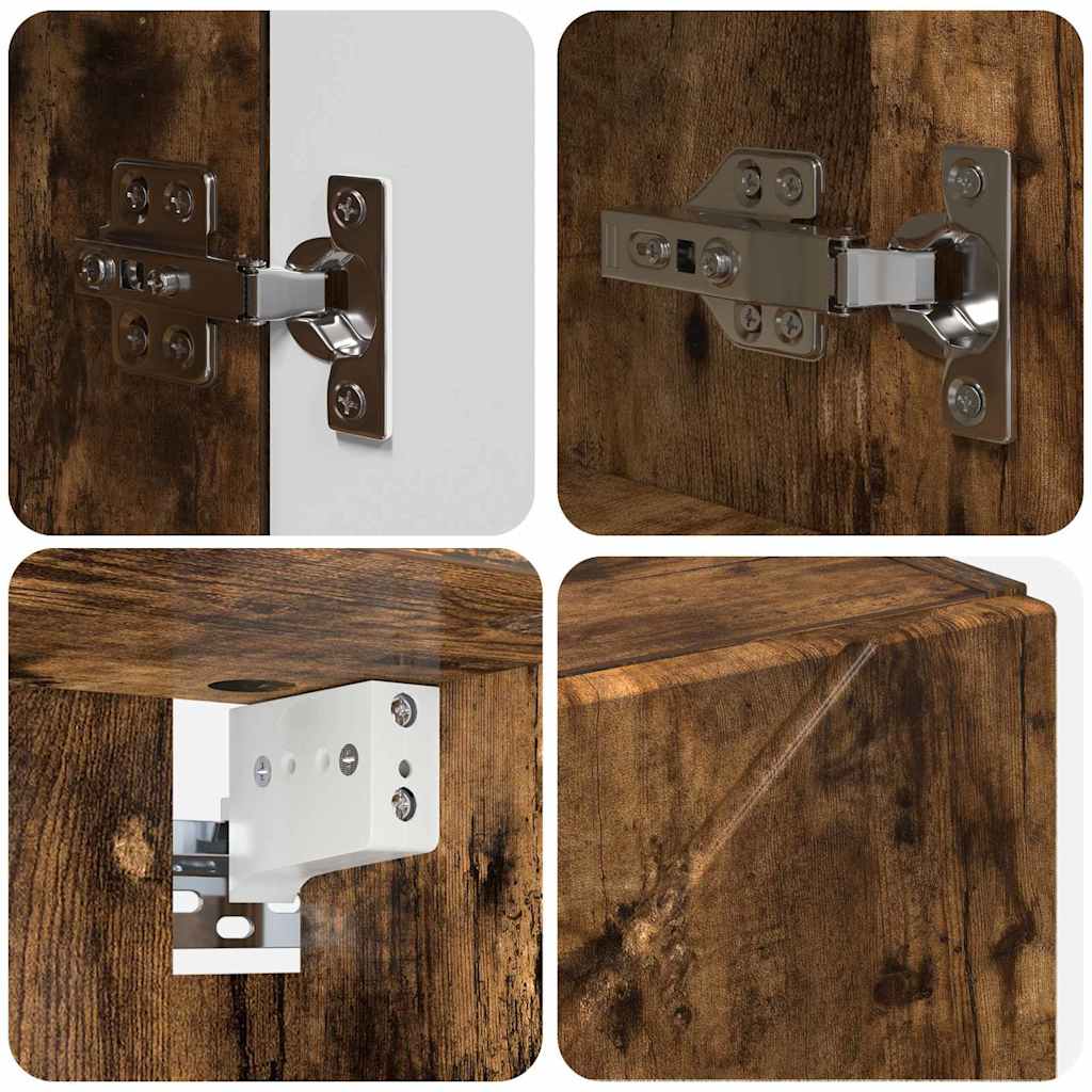 Bathroom Furniture Set 5 pcs Smoked Oak 61 x 35 x 64 cm