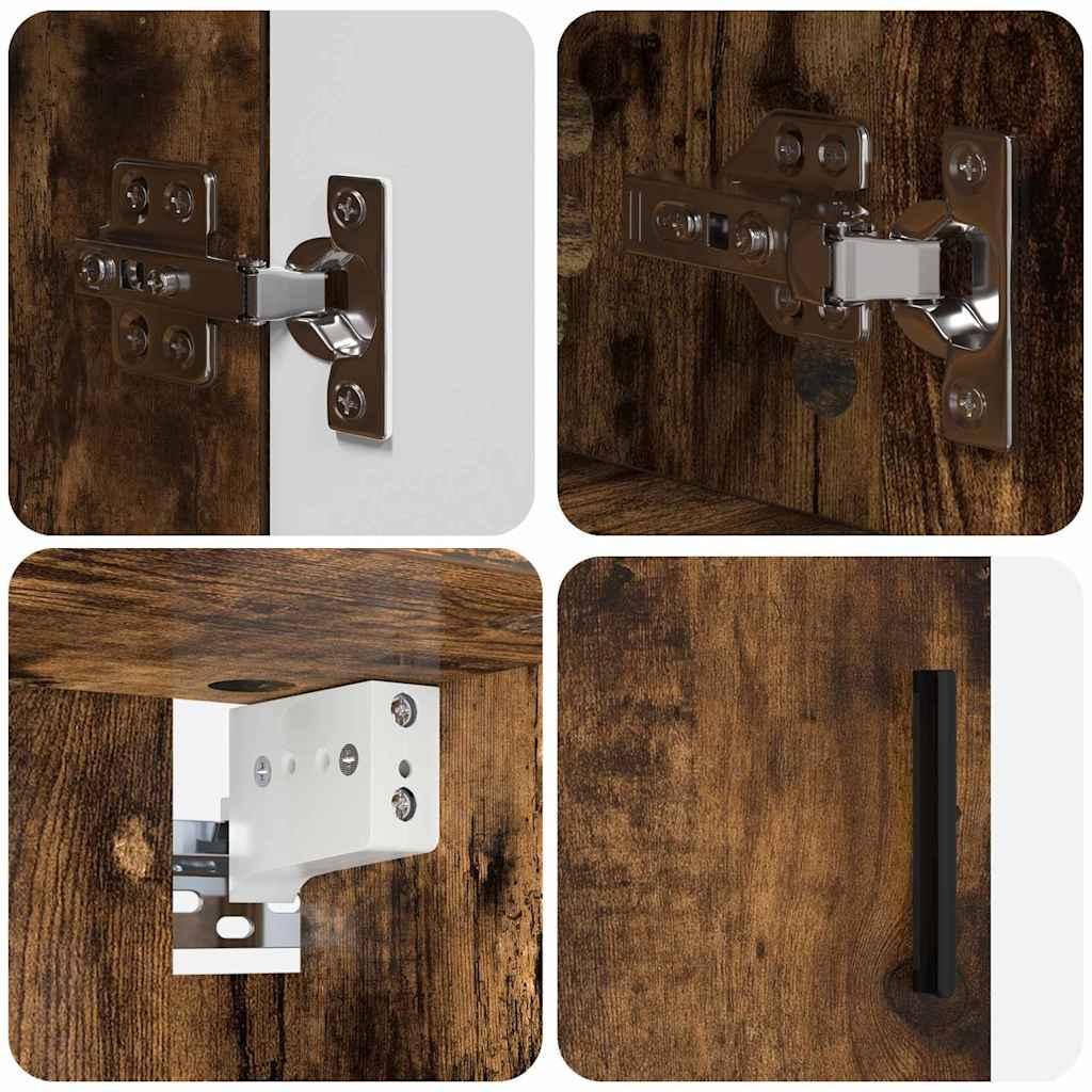 Bathroom Furniture Set 5 pcs Smoked Oak 61 x 35 x 64 cm