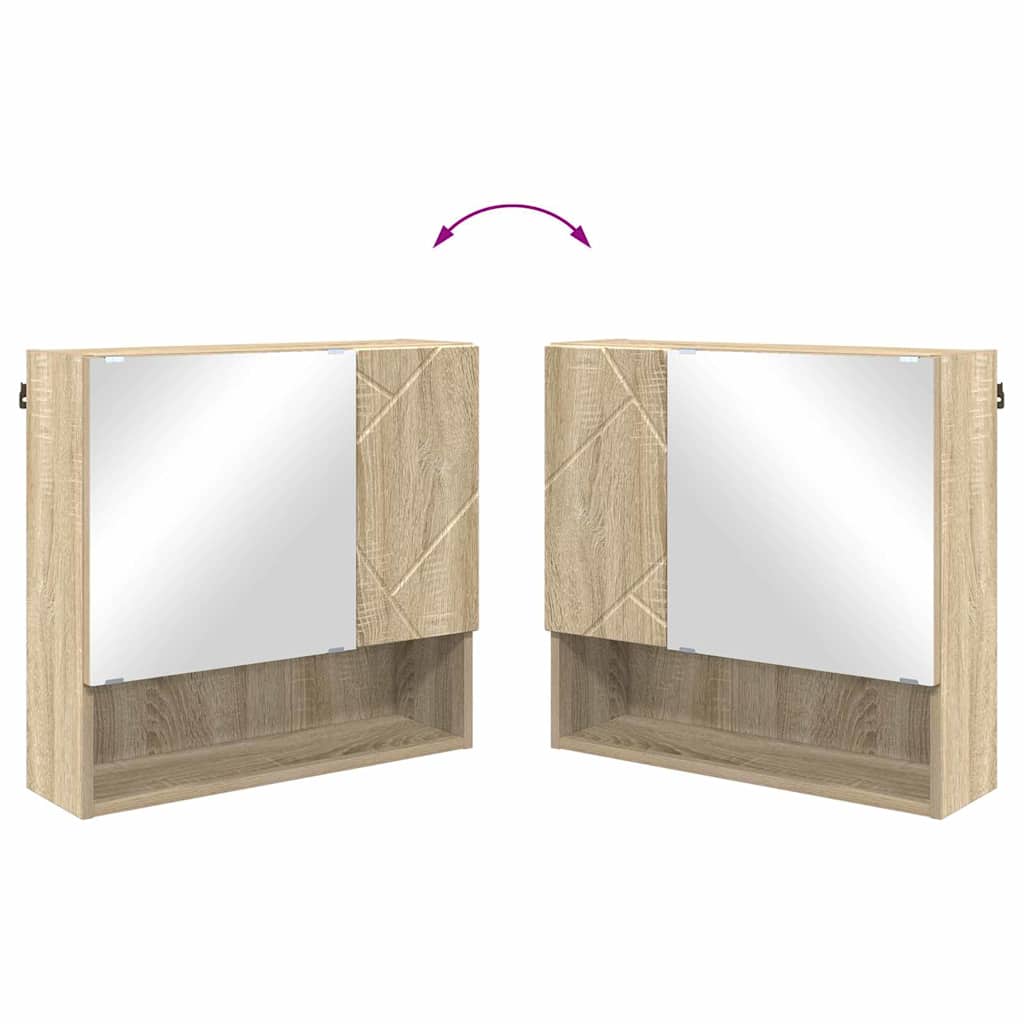 Bathroom Furniture Set 4 pcs Sonoma Oak 61 x 35 x 64 cm