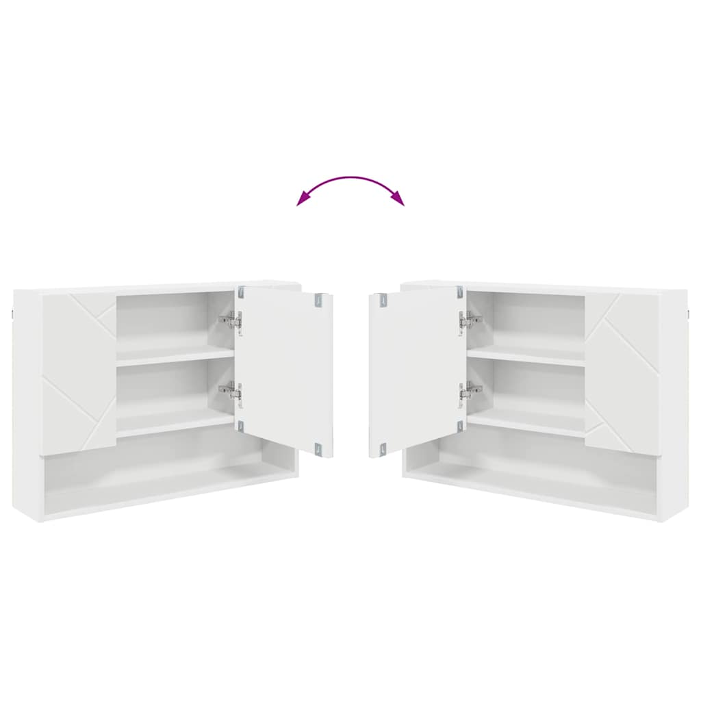 Bathroom Furniture Set 4 pcs White Engineered Wood and Metal