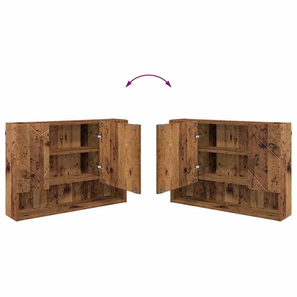 Bathroom Furniture Set 4 pcs Old Wood Engineered Wood and Metal