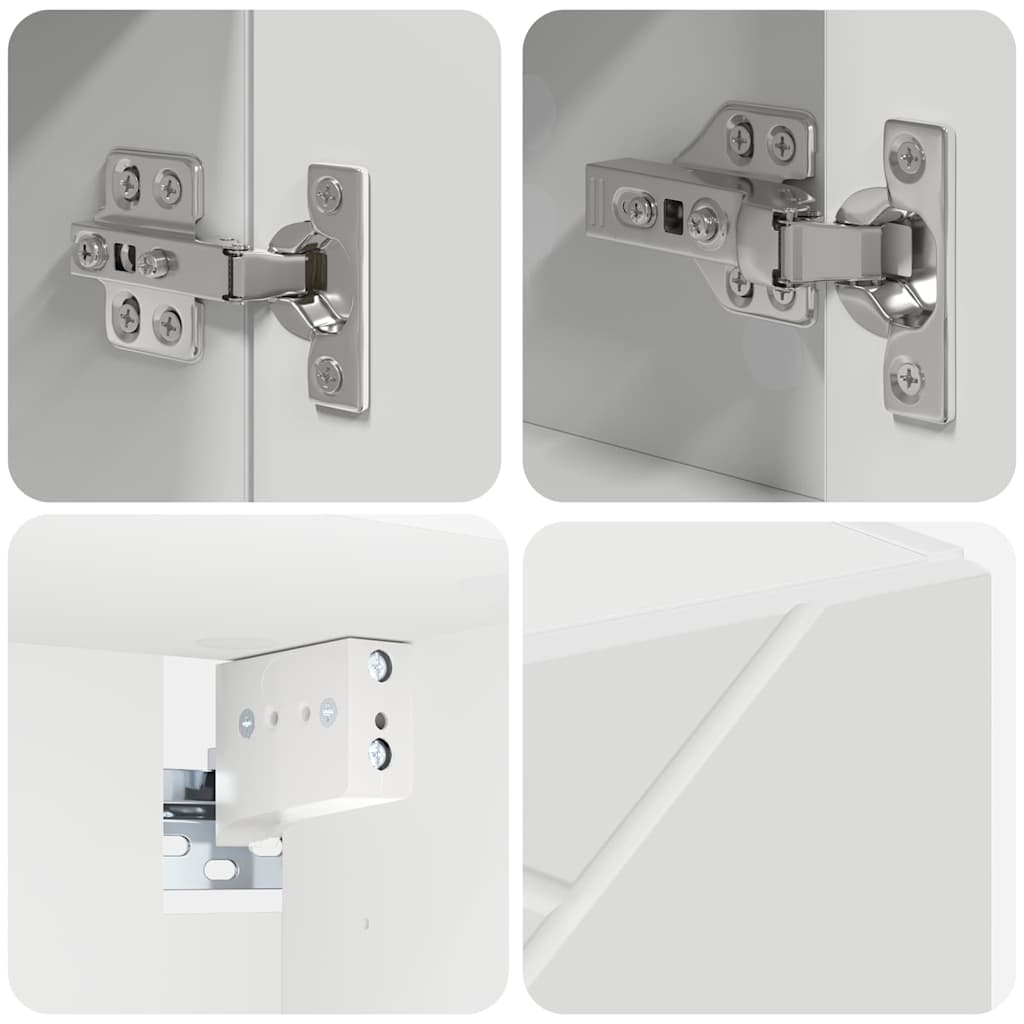 Bathroom Furniture Set 5 pcs White Engineered Wood and Metal