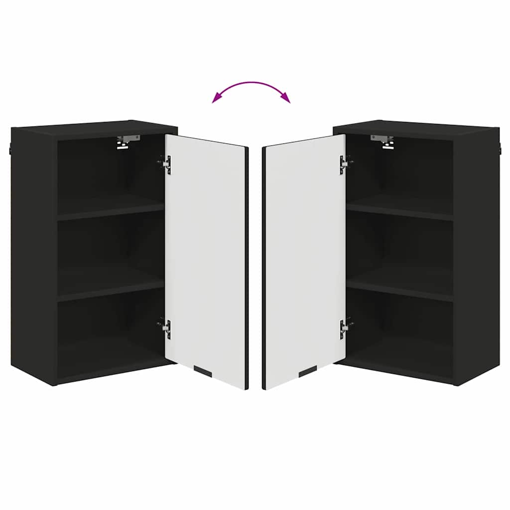 Bathroom Furniture Set with Drawer Black Engineered wood, Metal