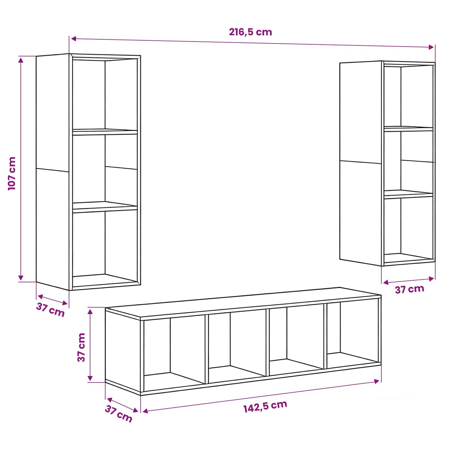 TV Cabinet Set 3 pcs Old Wood Engineered Wood