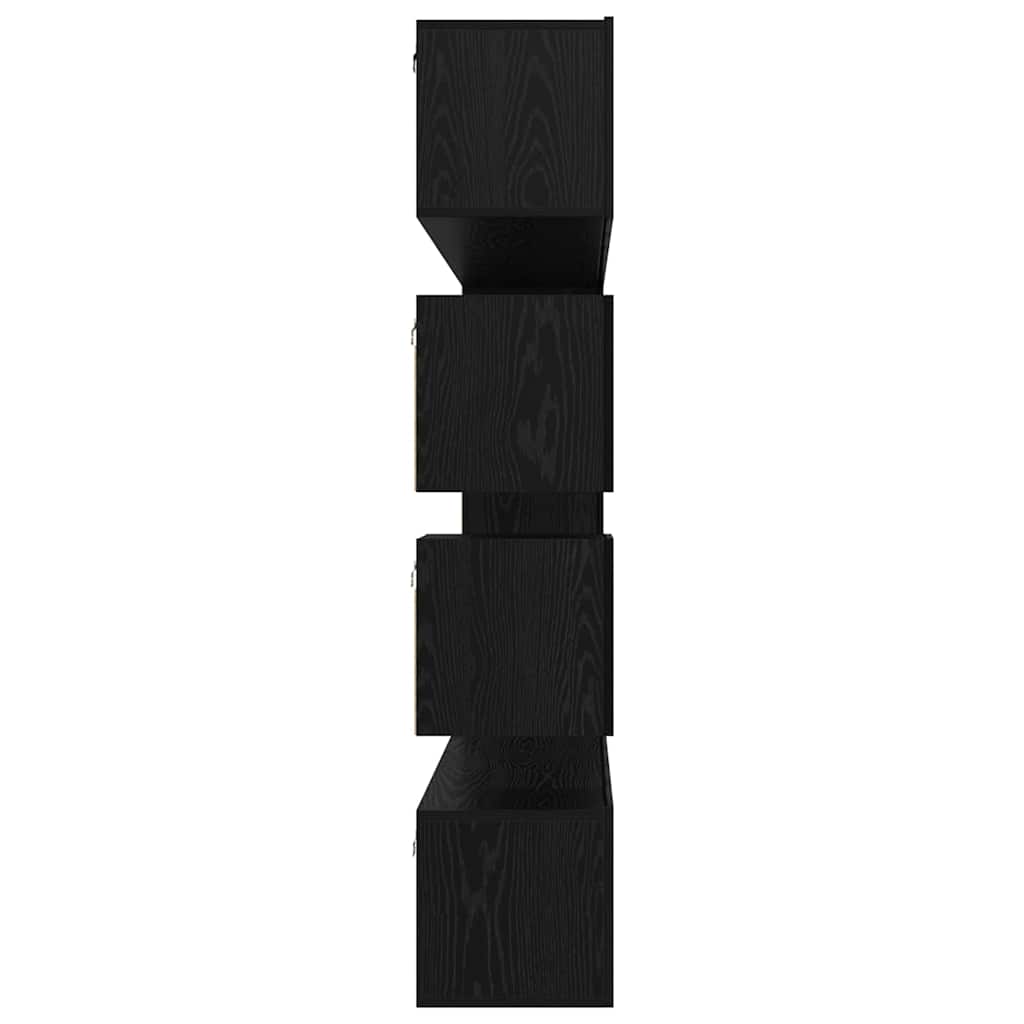 TV Cabinet Set 10 pcs Black Oak Engineered Wood