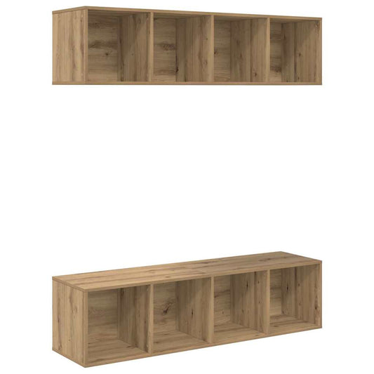 TV Cabinet Set 2 pcs Artisan Oak Engineered Wood
