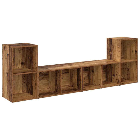 TV Cabinet Set 4 pcs Old Wood Engineered Wood