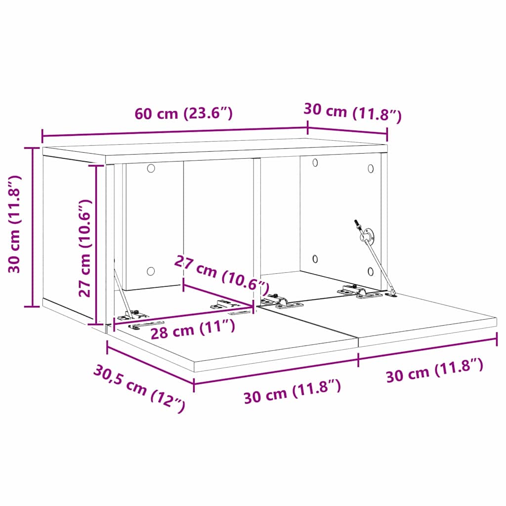 TV Cabinet Set 4 pcs Old Wood Engineered Wood