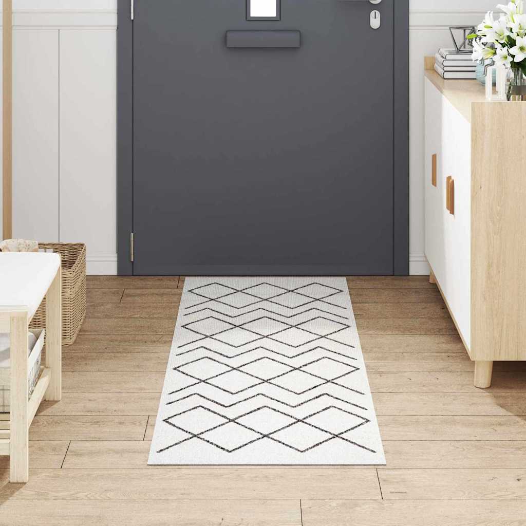 Kitchen Rug White 180 x 60 cm Velvet