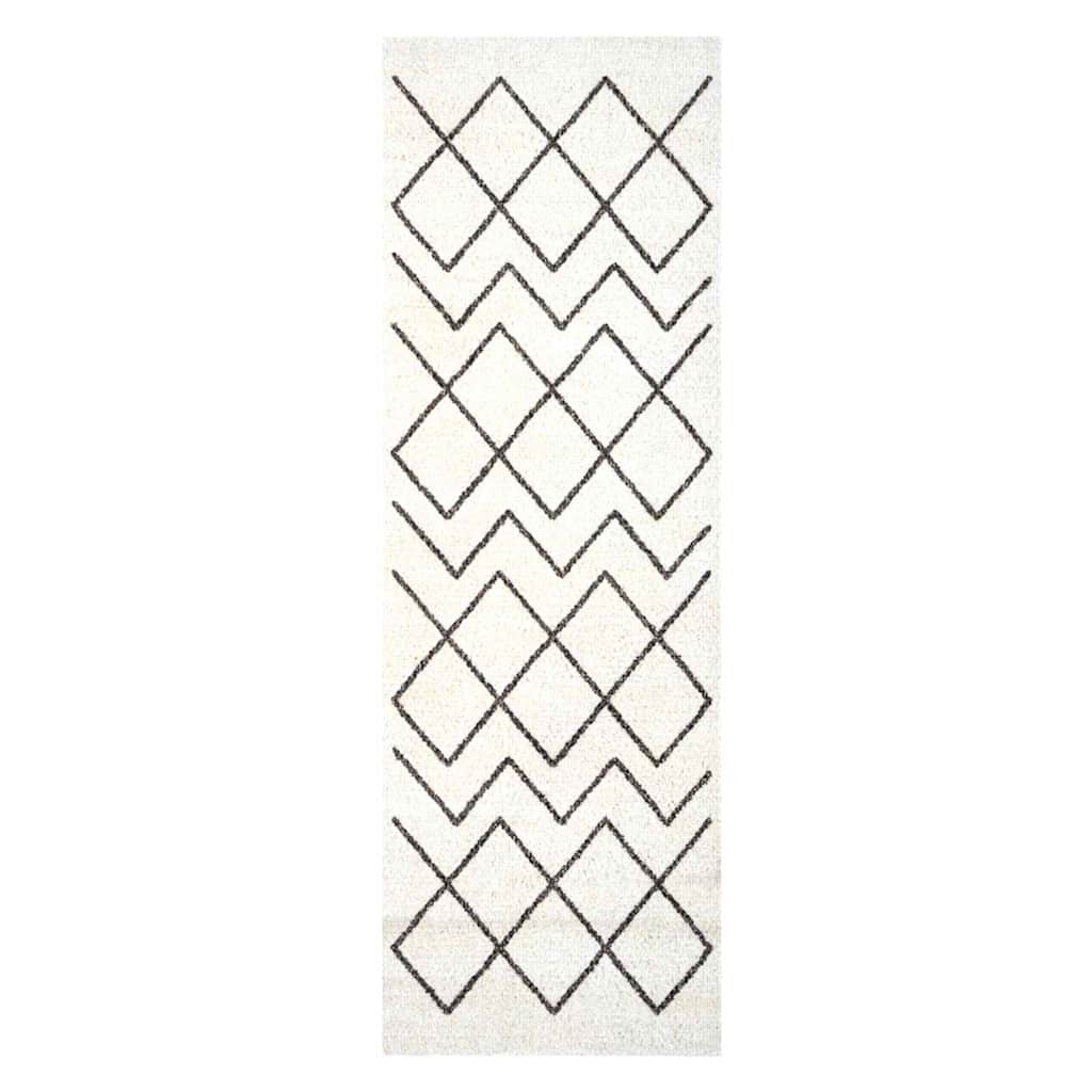 Kitchen Rug White 180 x 60 cm Velvet