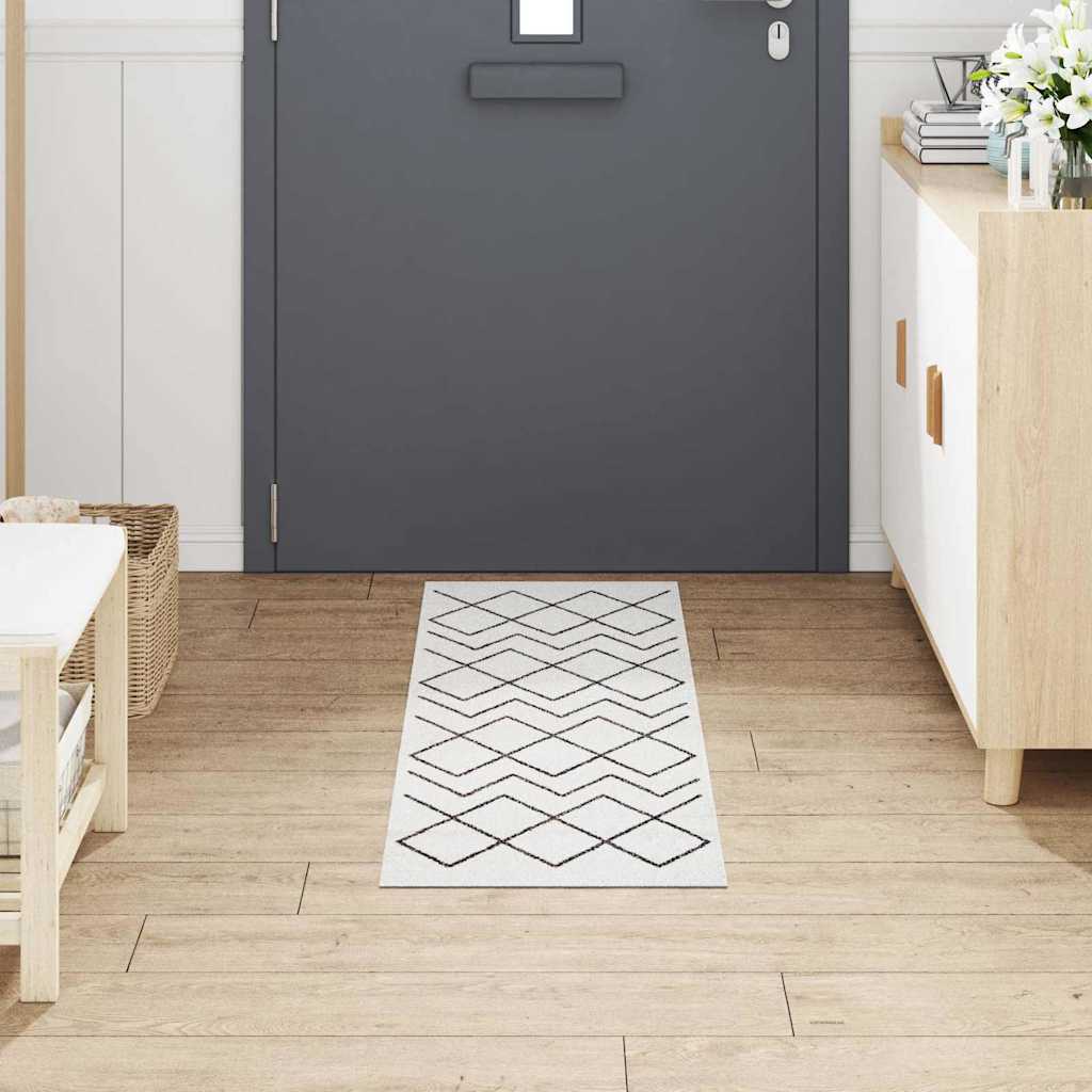 Kitchen Rug White 150 x 45 cm Velvet