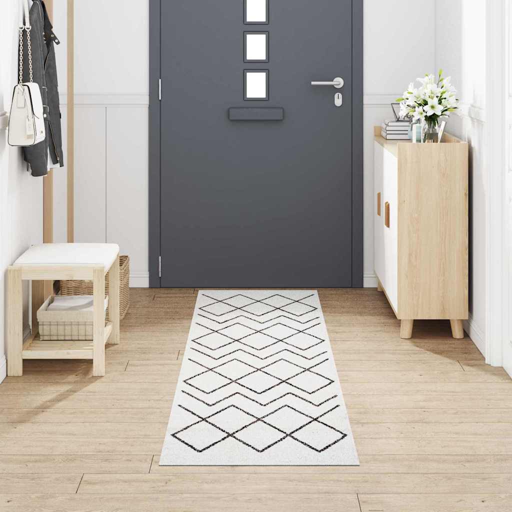 Kitchen Rug White 300 x 60 cm Velvet