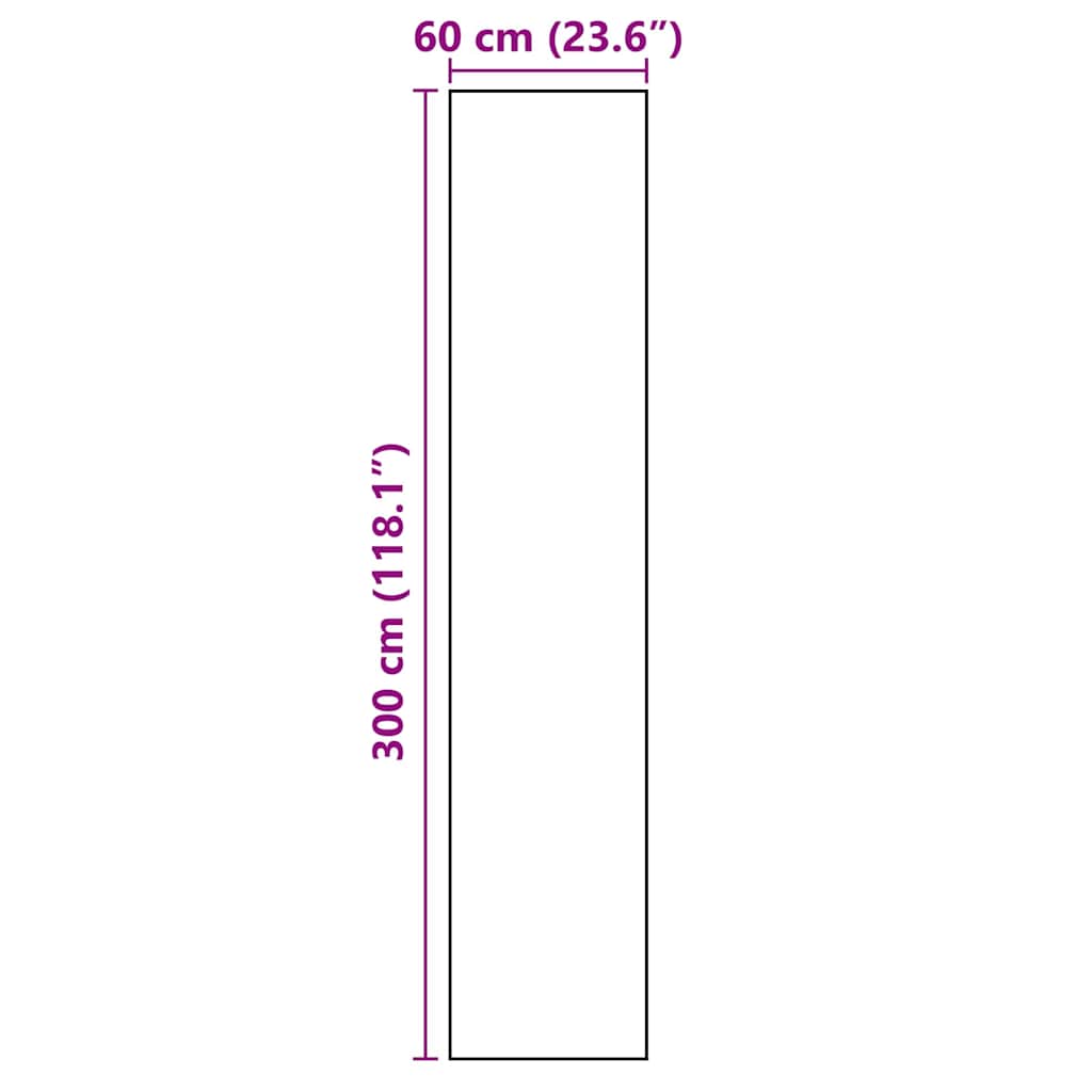 Kitchen Rug White 300 x 60 cm Velvet