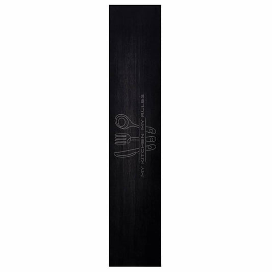 Kitchen Rug Cutlery Black 300 x 60 cm Velvet
