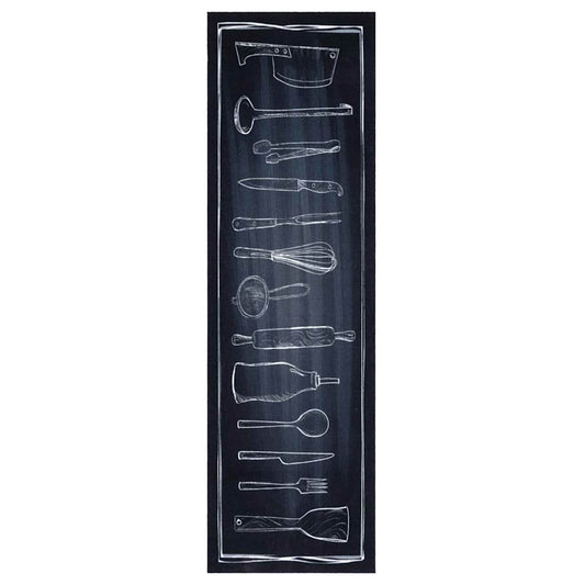 Kitchen Rug Black 150 x 45 cm Velvet