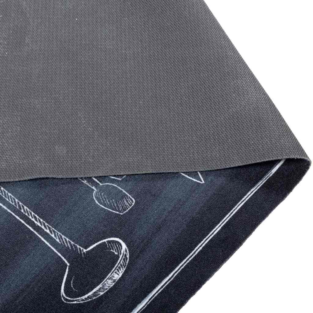 Kitchen Rug Toile Black 300 x 60 cm Velvet