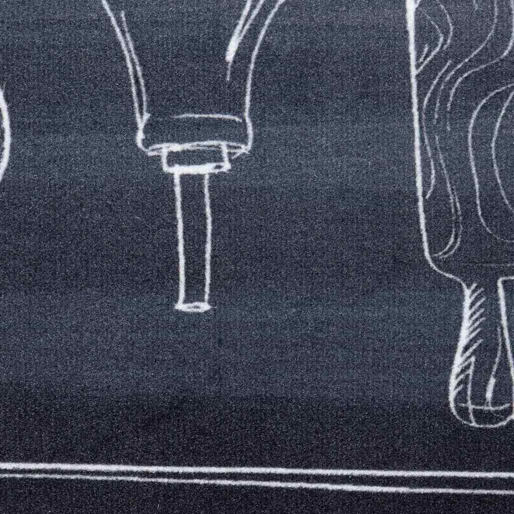 Kitchen Rug Toile Black 300 x 60 cm Velvet
