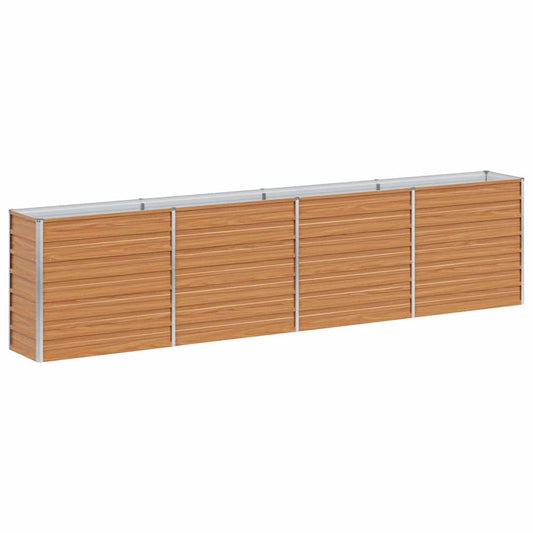 Garden Raised Bed Light Brown 320 x 40 x 77 cm Galvanised Steel