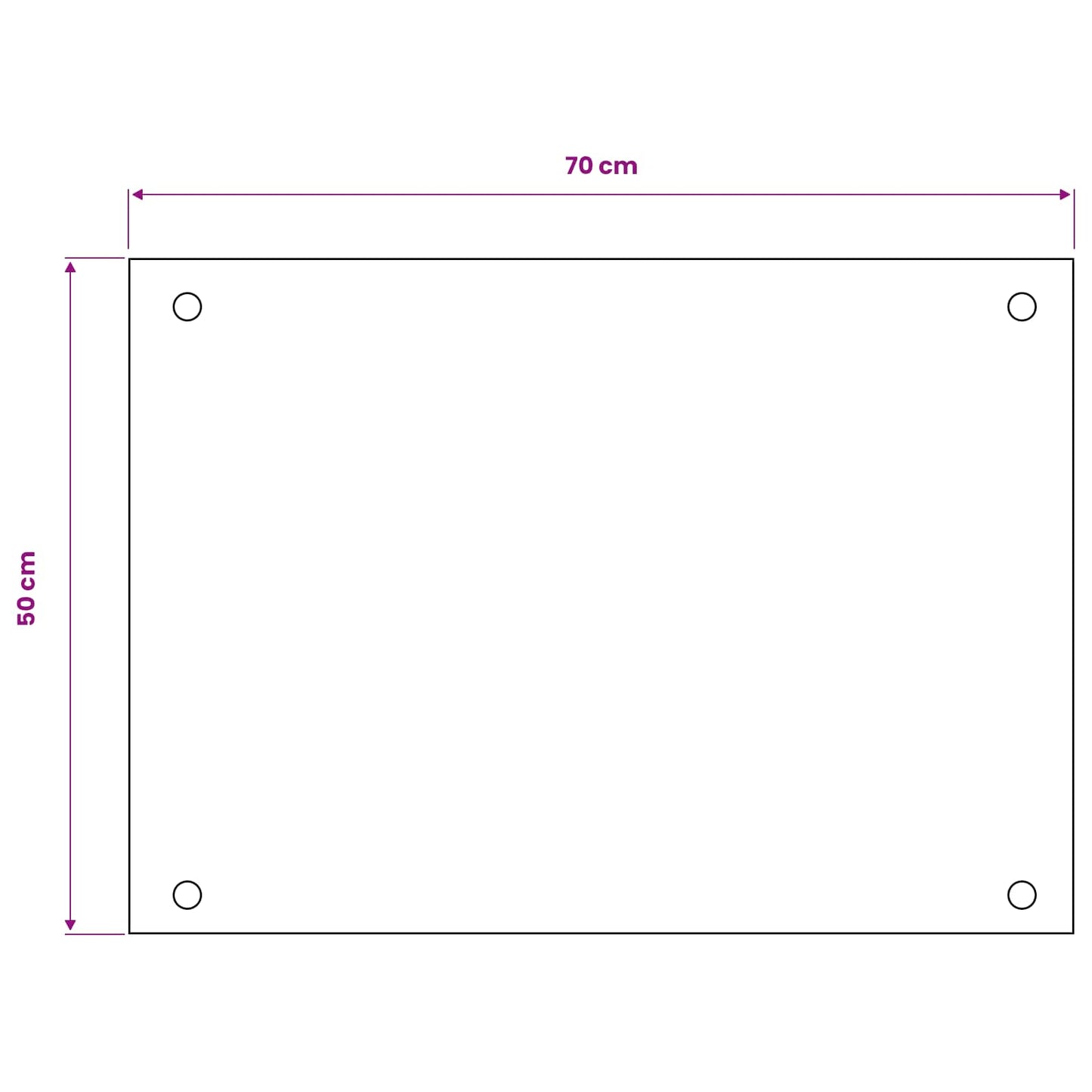 Kitchen Backsplash Milk 70 x 50 cm Tempered Glass