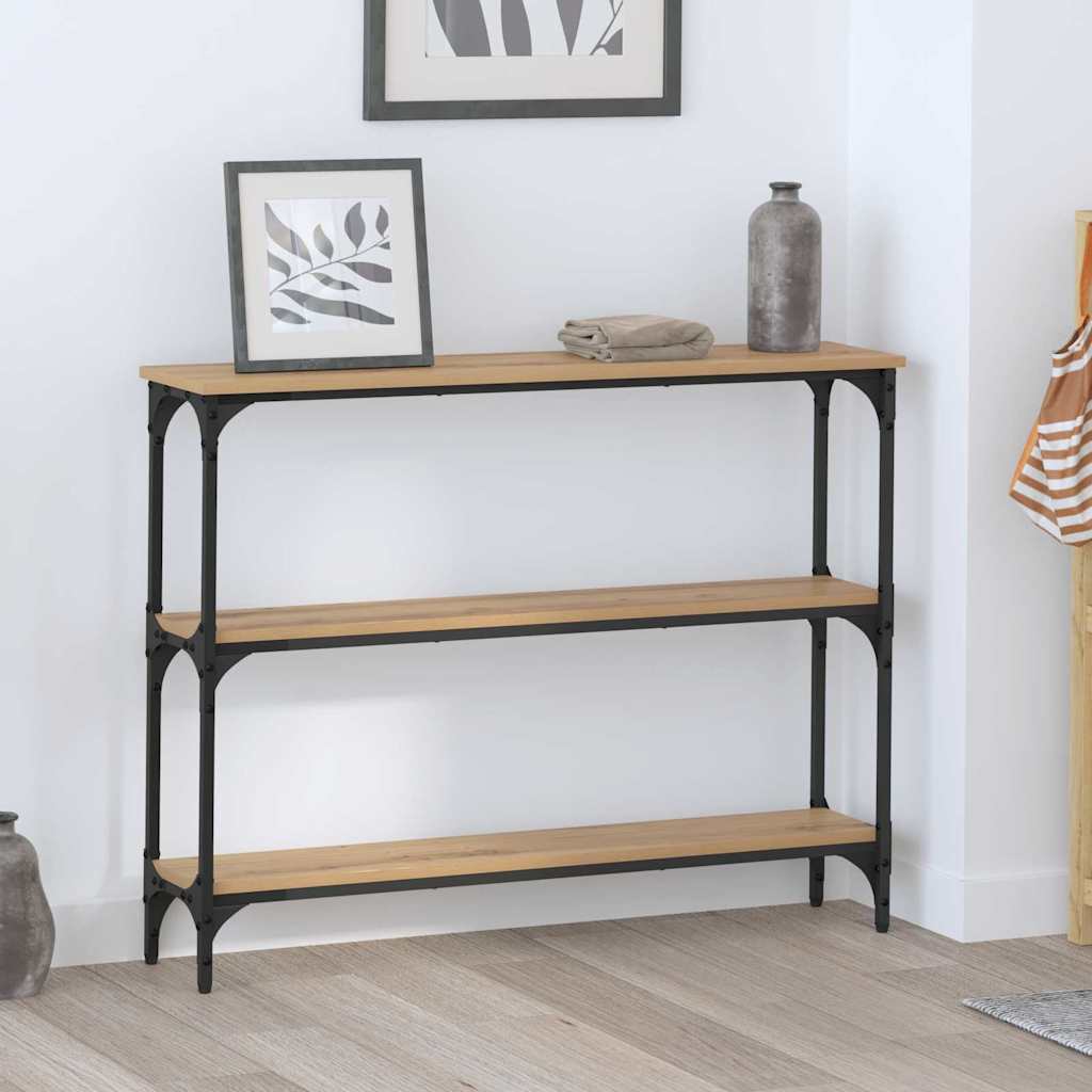 Console Table with Shelf Artisan oak 100 x 22.5 x 75 cm