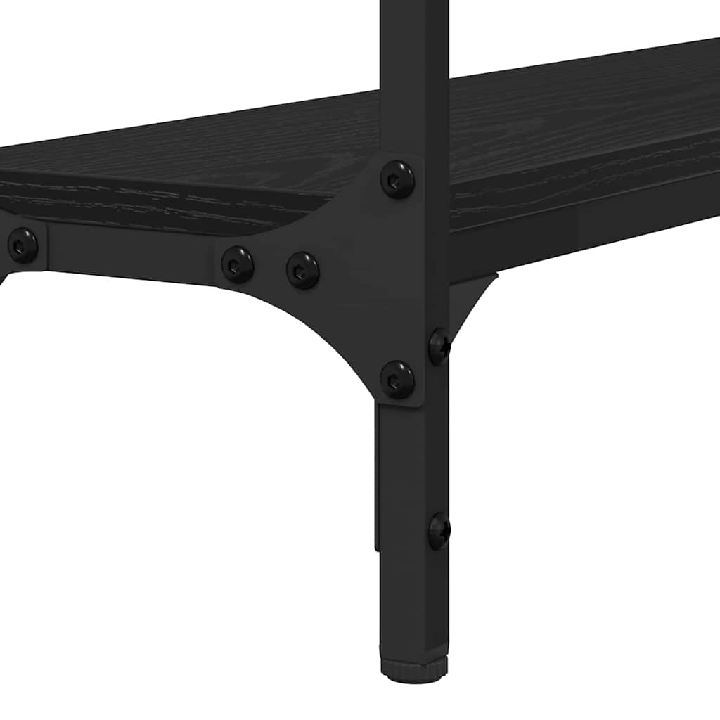 Console Table with Shelf Black oak 100 x 22.5 x 75 cm