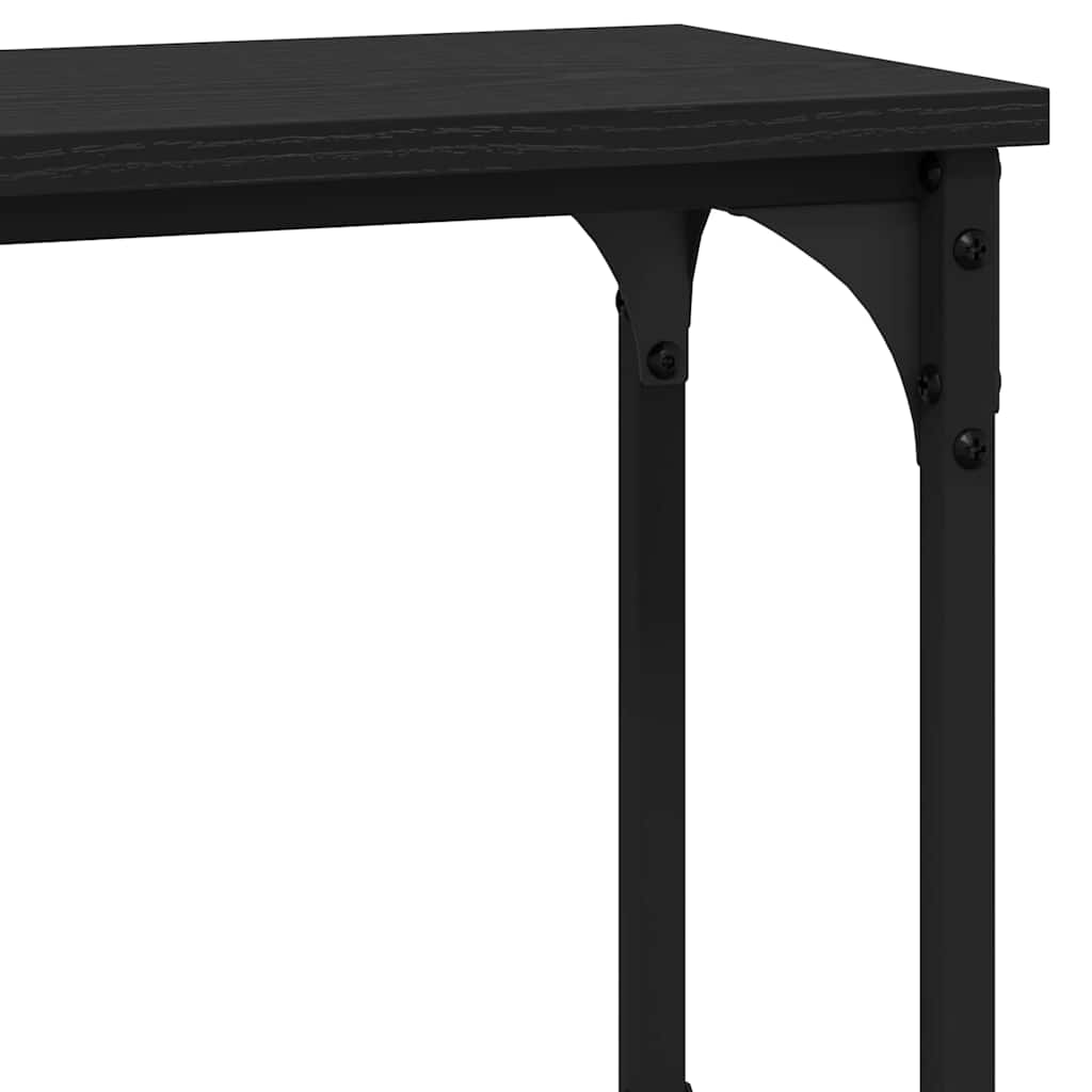 Console Table with Shelf Black oak 100 x 22.5 x 75 cm