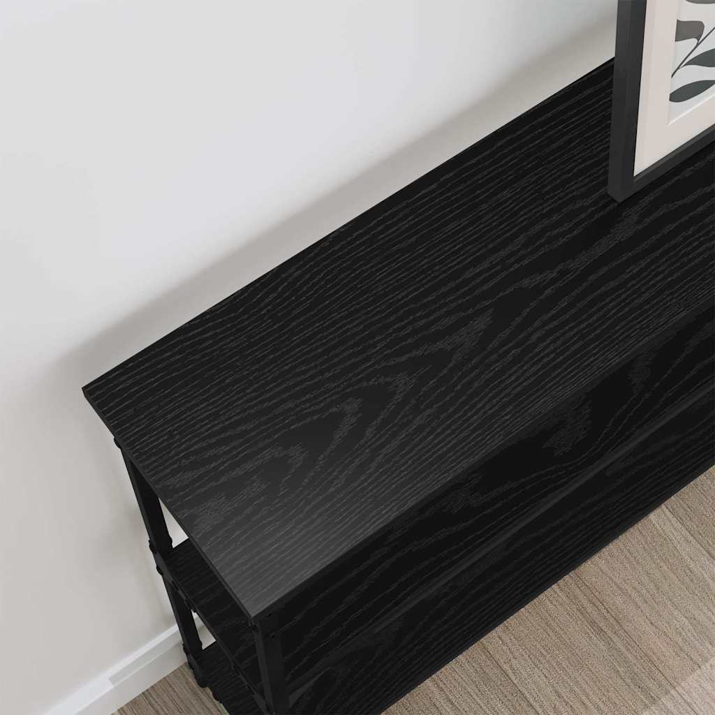 Console Table with Shelf Black oak 100 x 22.5 x 75 cm