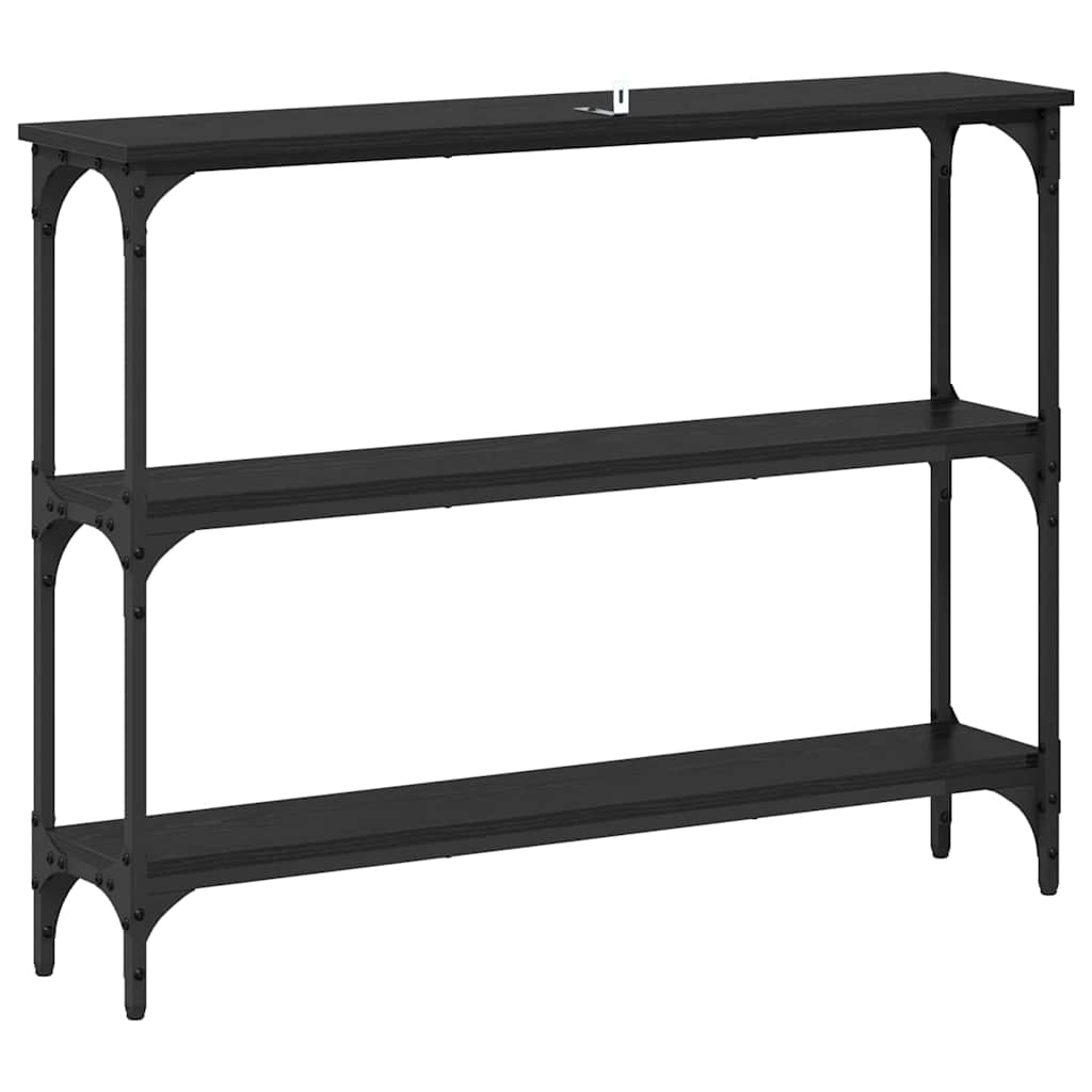 Console Table with Shelf Black oak 100 x 22.5 x 75 cm