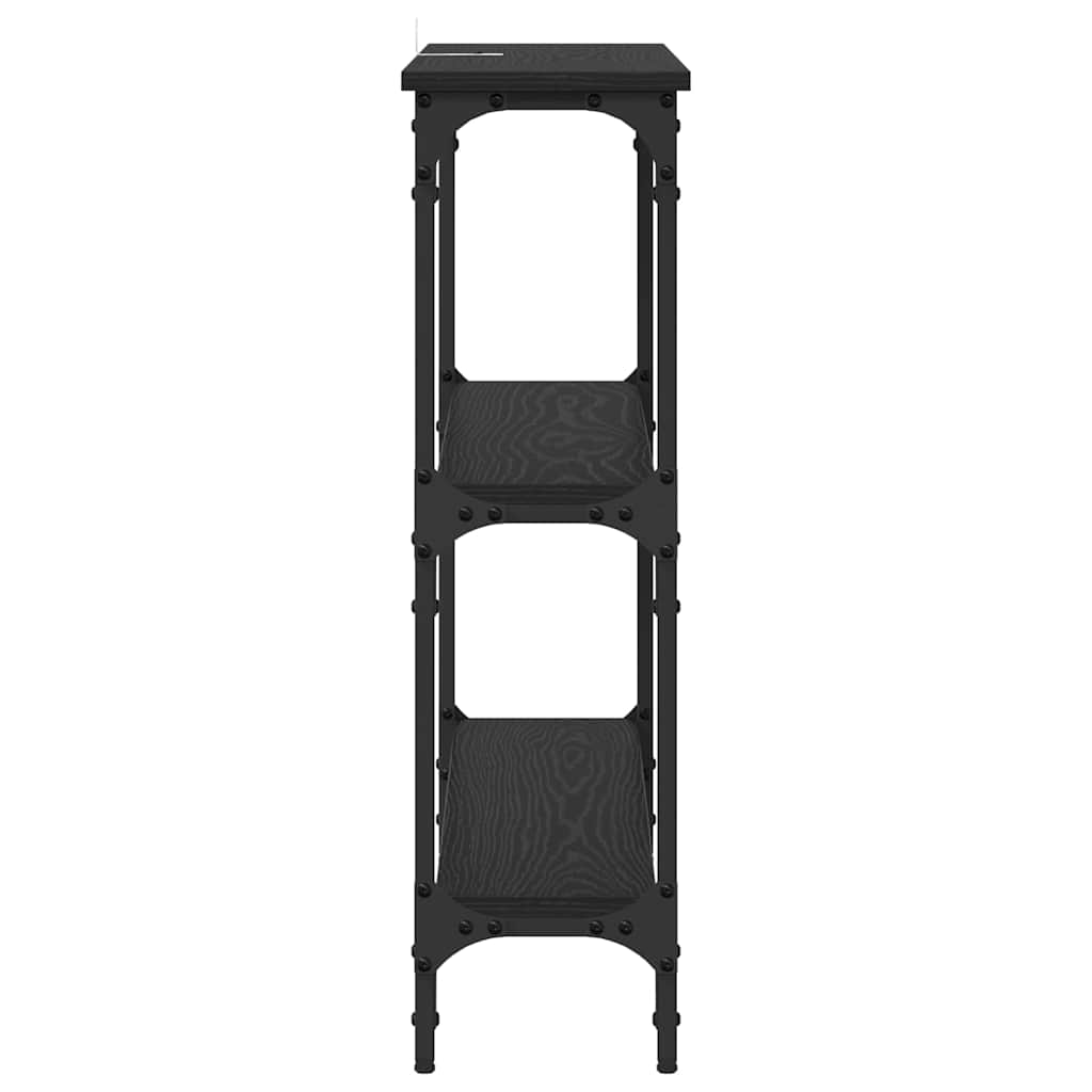 Console Table with Shelf Black oak 100 x 22.5 x 75 cm