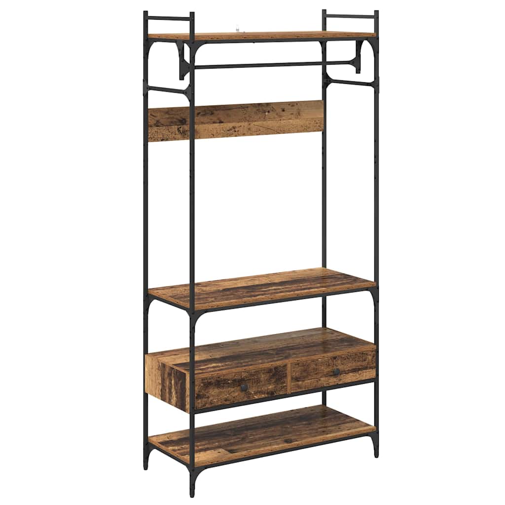 Wardrobe with Shelf Old wood 89 x 39 x 184.5 cm Engineered wood