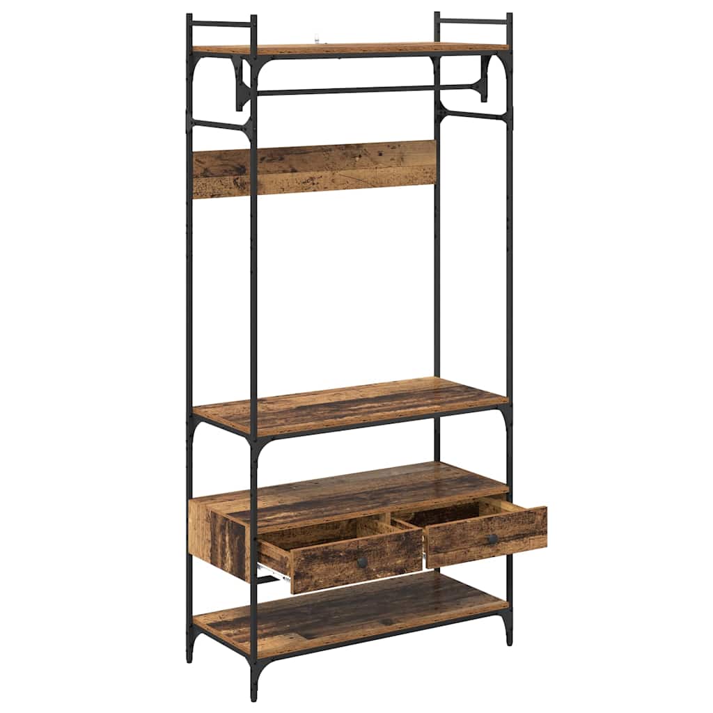 Wardrobe with Shelf Old wood 89 x 39 x 184.5 cm Engineered wood
