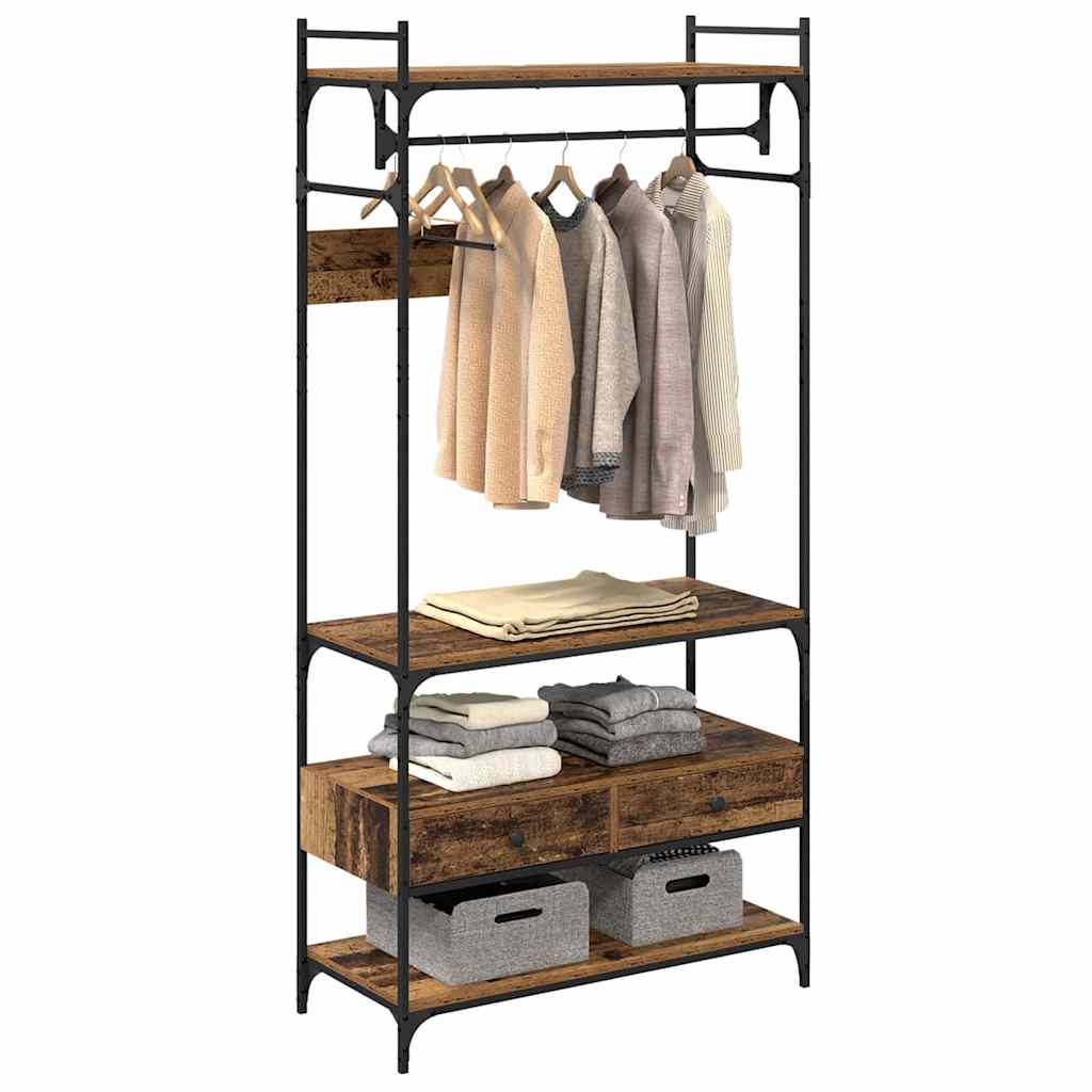 Wardrobe with Shelf Old wood 89 x 39 x 184.5 cm Engineered wood