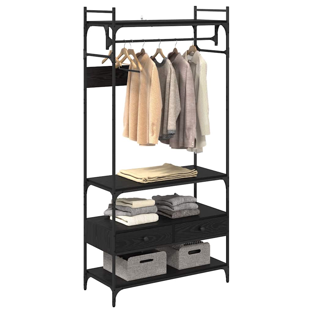 Wardrobe Black oak 89 x 39 x 184.5 cm Engineered wood