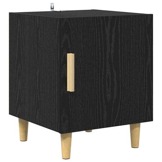 Bedside Cabinet Black Oak 40 x 40 x 50 cm Engineered Wood