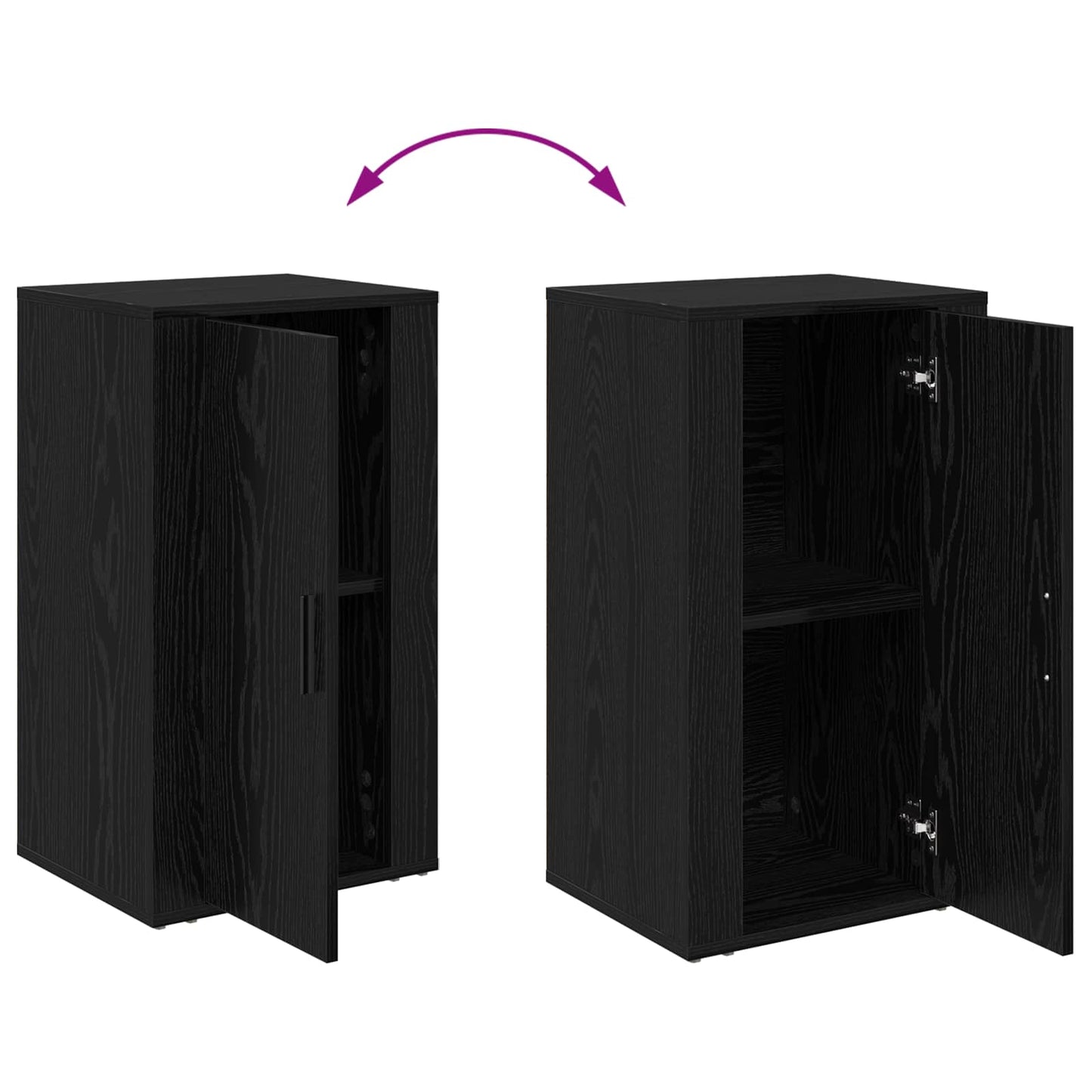 Sideboard Black Oak 40 x 33 x 70 cm Engineered Wood
