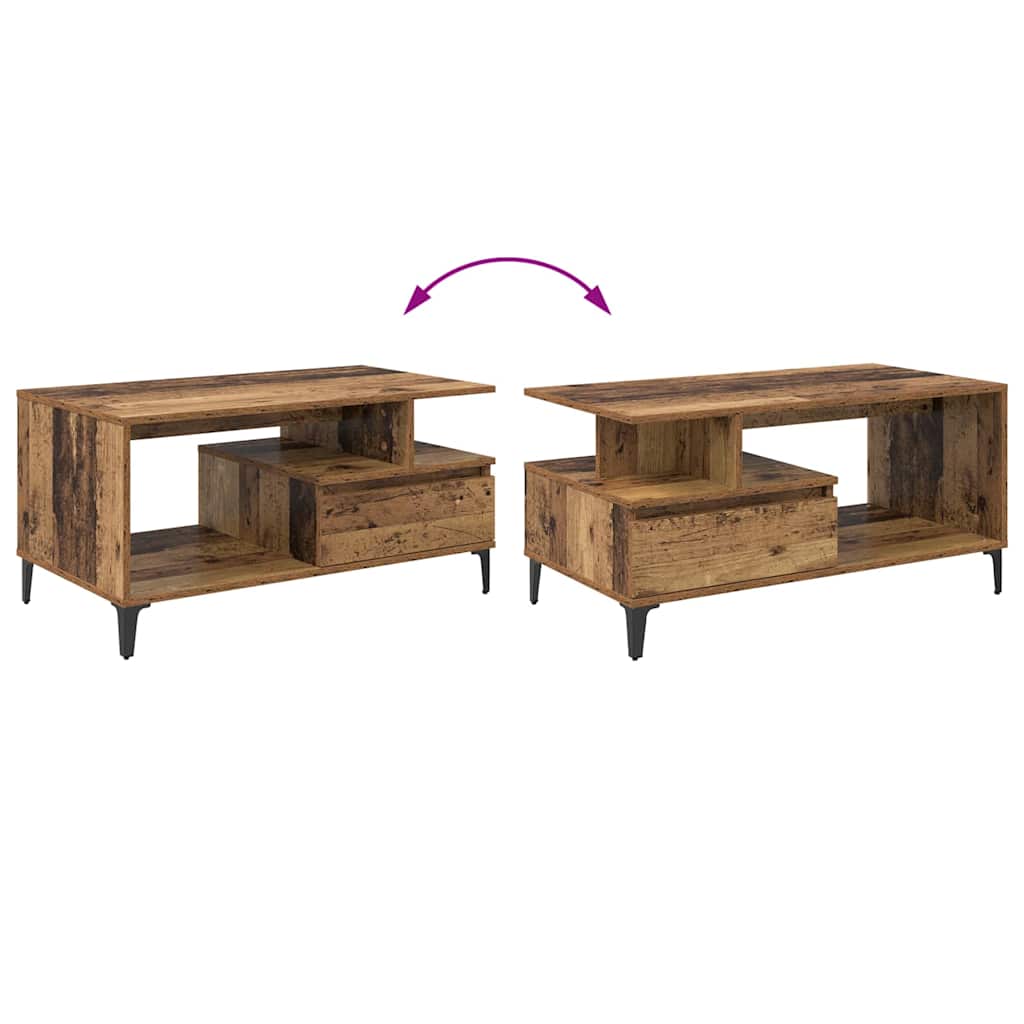 Coffee Table Old Wood 90 x 49 x 45 cm Engineered Wood