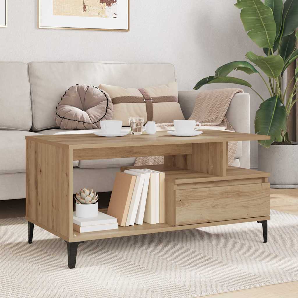Coffee Table Artisan oak 90 x 49 x 45 cm Engineered wood