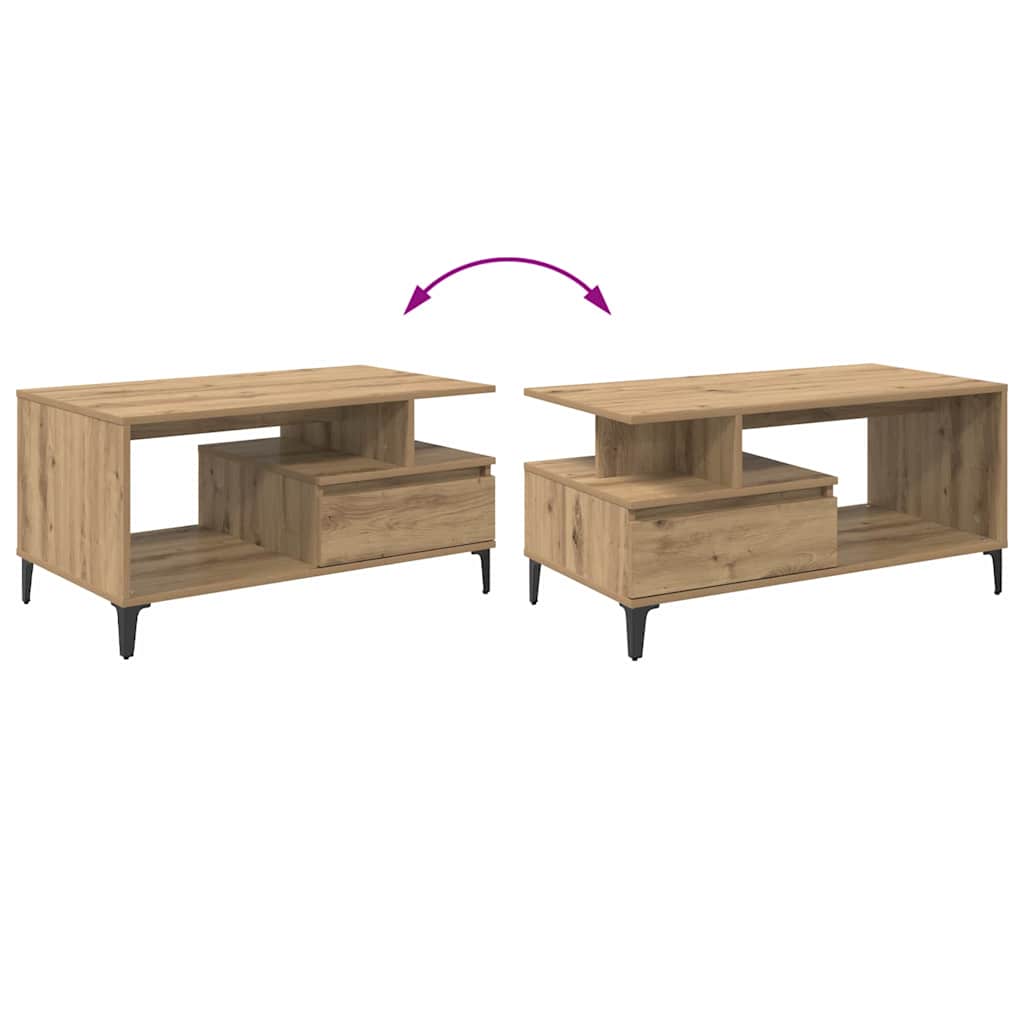 Coffee Table Artisan Oak 90 x 49 x 45 cm Engineered Wood