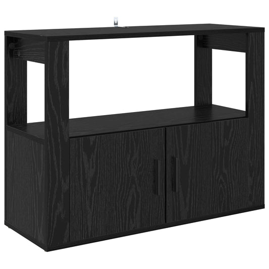 Sideboard Black oak 80 x 30 x 60 cm Engineered Wood