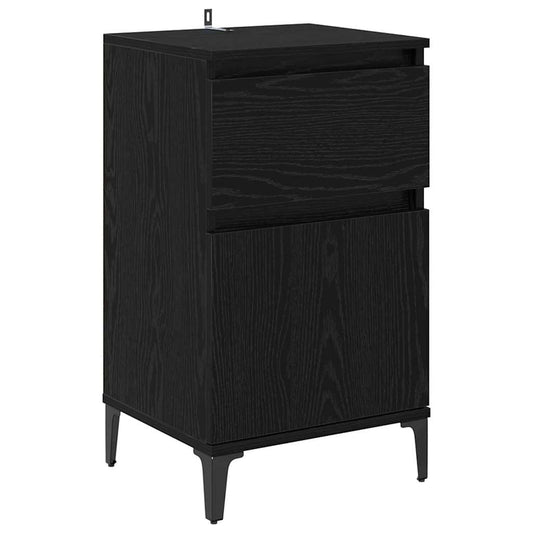 Bedside Cabinet Black Oak 40 x 35 x 70 cm Engineered Wood