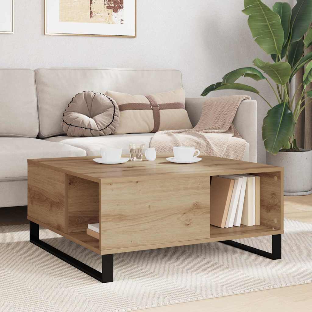 Coffee Table Artisan oak 80 x 80 x 36.5 cm Engineered wood