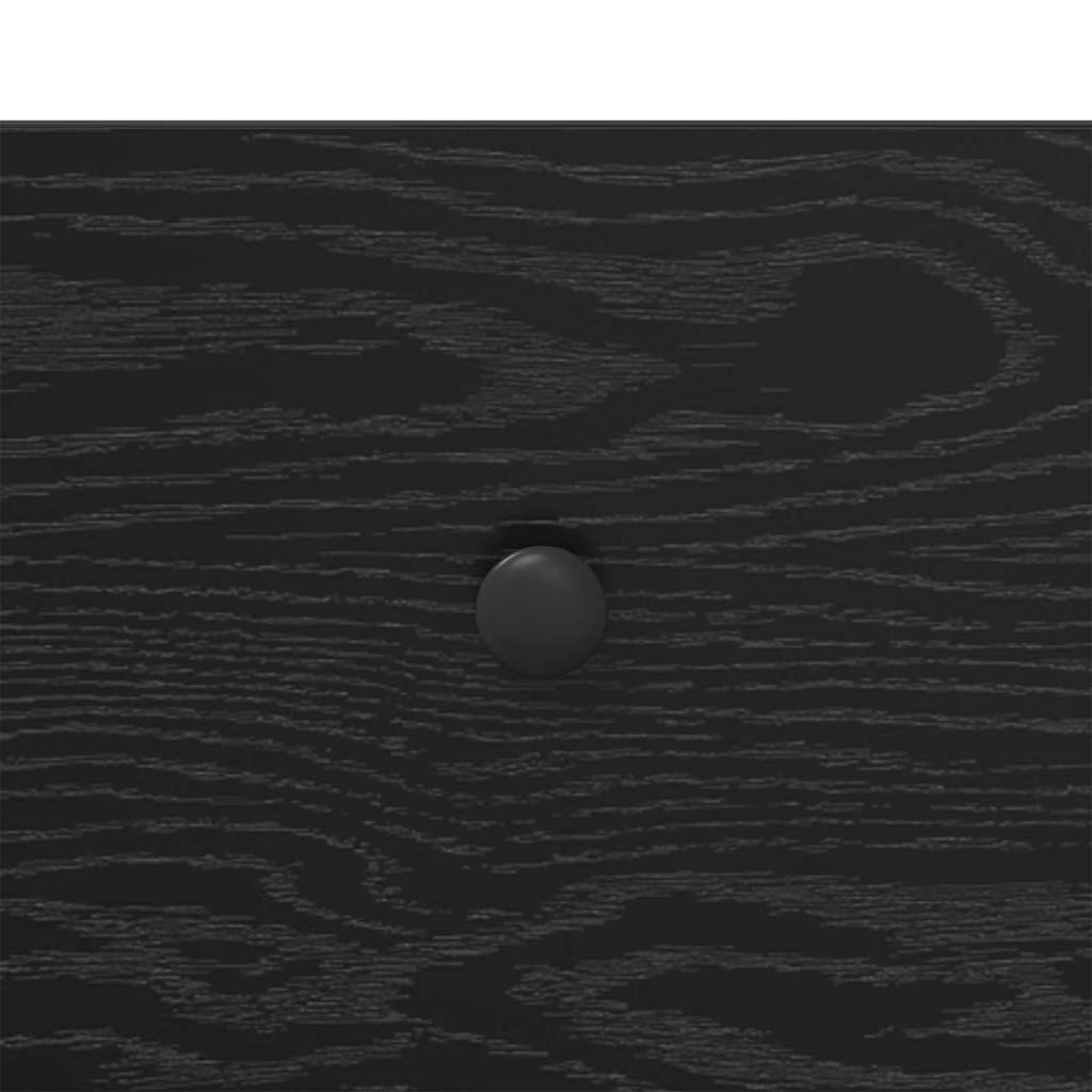 Bedside Table Black Oak 34 x 35.5 x 45 cm Engineered Wood