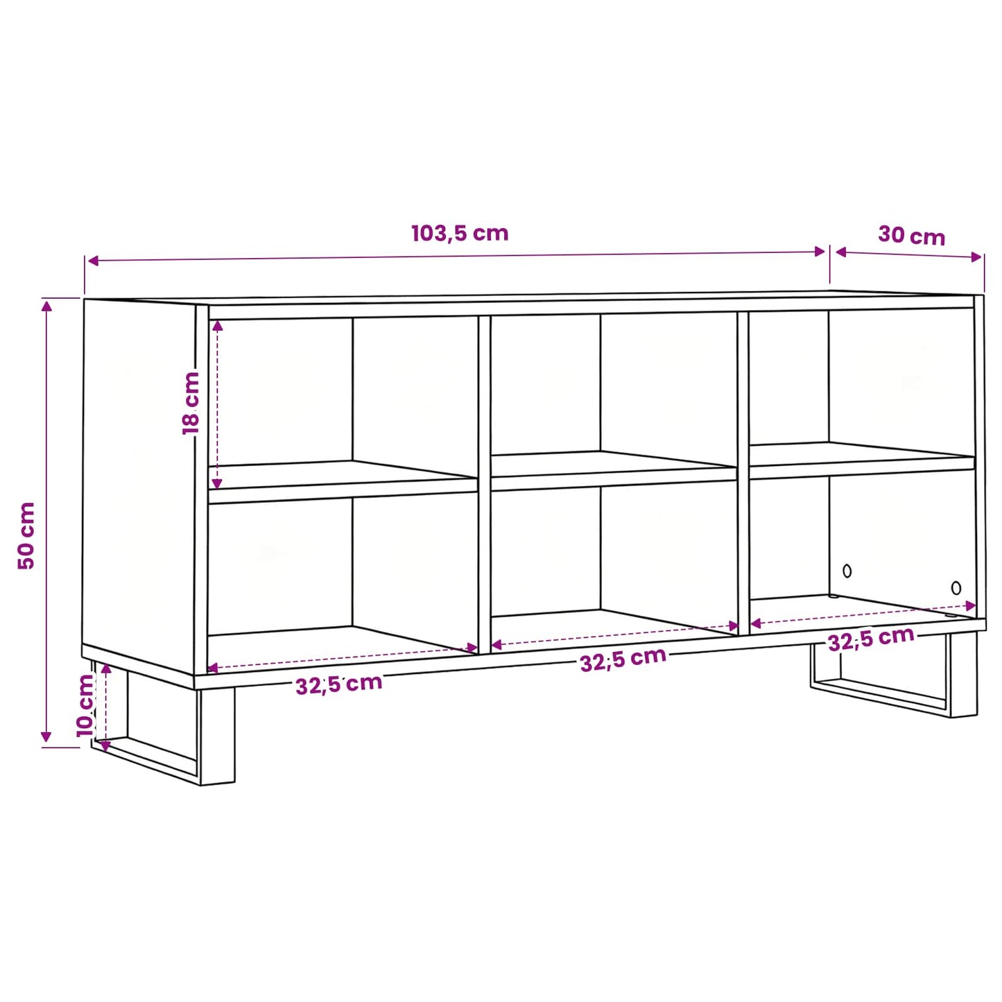TV Cabinet 103.5 x 30 x 50 cm Old Wood Engineered Wood