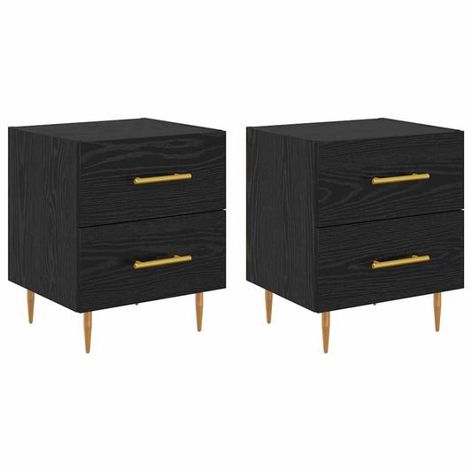 Bedside Cabinet 2 pcs Black Oak 40 x 35 x 47.5 cm