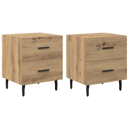 Bedside Cabinet 2 pcs Artisan Oak 40 x 35 x 47.5 cm