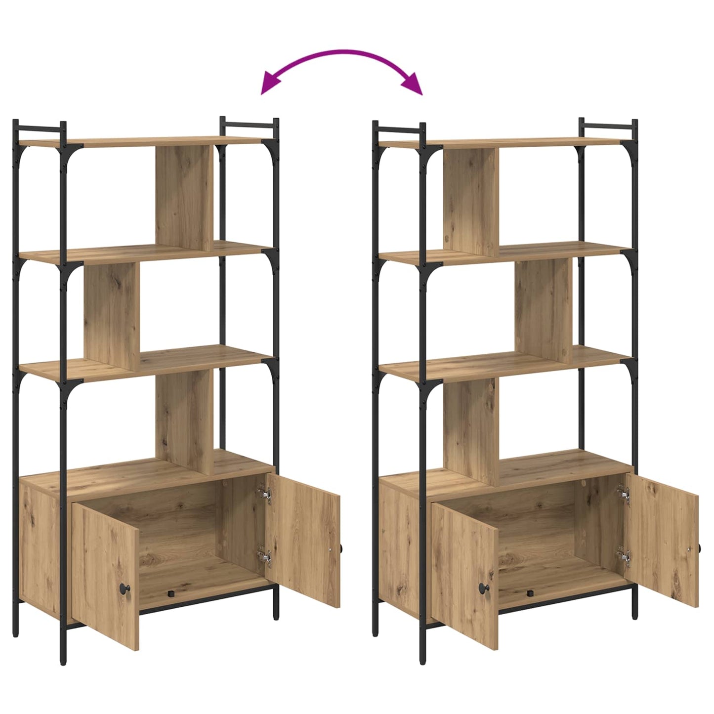 Bookcase 6-Tier 76.5 x 30 x 154.5 cm Engineered Wood