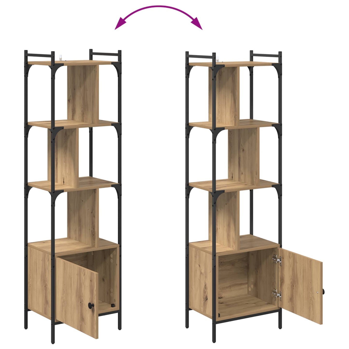 Bookcase 6-Tier 44.5 x 30 x 154.5 cm Engineered Wood